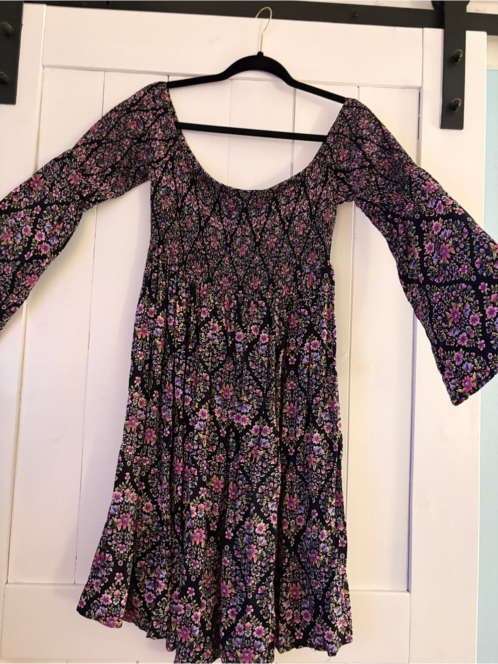 torrid Black Dress with Pink, Purple & Yellow Floral Print